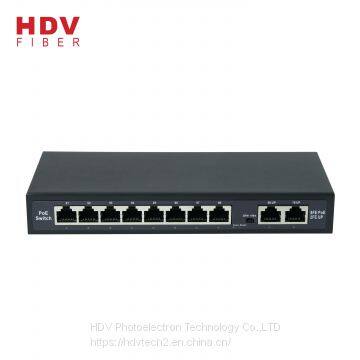 IEEE802.3at or IEEE802.3af Output 48-55V DC 10/100M Ethernet POE Switch 8 port