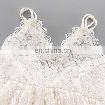 A0185# Girls Dress 2020 Summer Cotton Sleeves Lace Backless Clothes Kids Dress photo-3