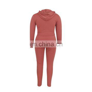 Women Autumn Fashion Wholesale Custom Outfits Fitness Jogging Plus Size Two Piece Set photo-7