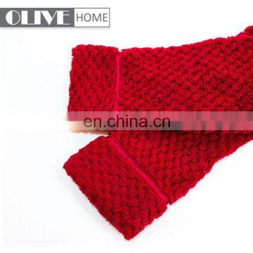 OLIVE Cheap Warm Super Soft Solid Jacquard Women Robe Microfiber Flannel Fleece Bathrobe photo-5