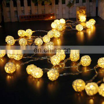 String lights 10 LED Color Rattan Ball Fairy Lights For Xmas Wedding Party Garden Decoration Lighting