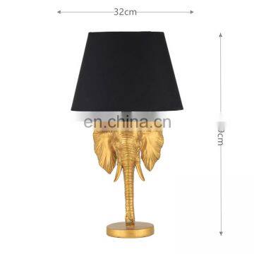 European hotel bedroom ornaments vintage lamp warm elephant table lamp for living room