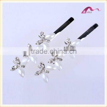 Wholesale Price New Arrival Multi Colors Elegant Hair Grips Metal Crystal Decorated Butterfly Ceramic Beads Hair Clips For Gifts photo-5