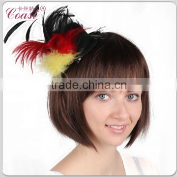 Red and yellow decorative small wedding dress hats