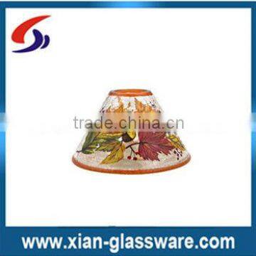 Promotional wholesale cracked glass hurricane candle holder