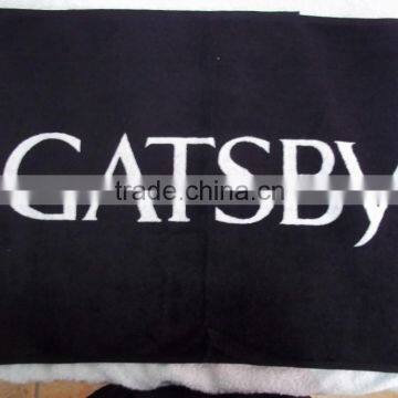 black 100% cotton thick printed towel