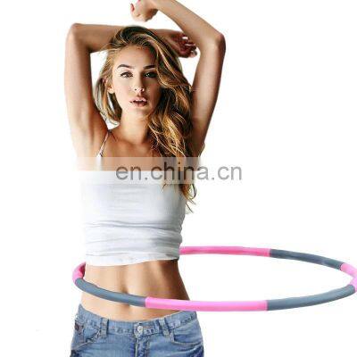 Hot selling high quality adult and children's thickened detachable adjustable fitness hoop loop plastic weighted hula loop foam