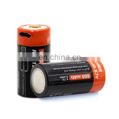 Small light torch battery 16340 3.7v 650mah 4.81wh lithium ion battery for earphone speaker