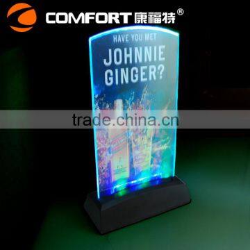 Clear led plastic menu display