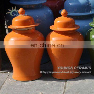 THREE SIZES Chinese large ceramic porcelain orange temple jar ginger jar