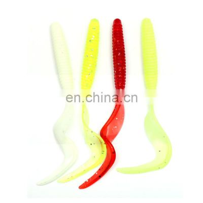 10cm 3.2g rubber baits soft plastic silicon worm soft fishing grub lure