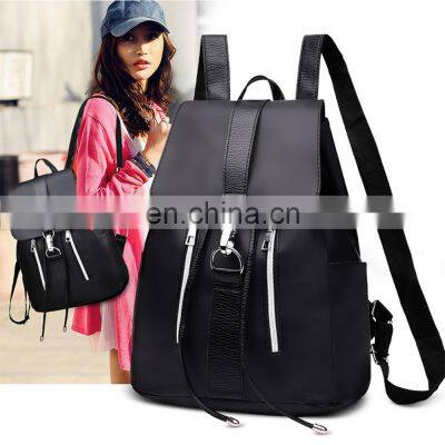 Girls Nylon Zipper Lock, Design Black Femme Mochila Female School Bags Backpack For Women/