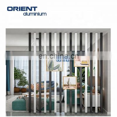 Modern aluminum vertical divider screen, aluminum post for room divider