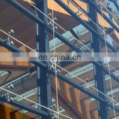 Soundproof aluminum glazing curtain wall spider glass curtain wall system