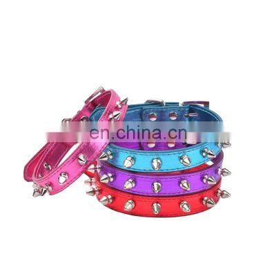 Cheap Price Colorful Pu Leather Spiked Dog Collar