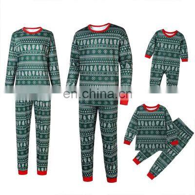 High Quality Plus Size Custom Print Women Cotton Kids Matching Christmas Pajamas Family