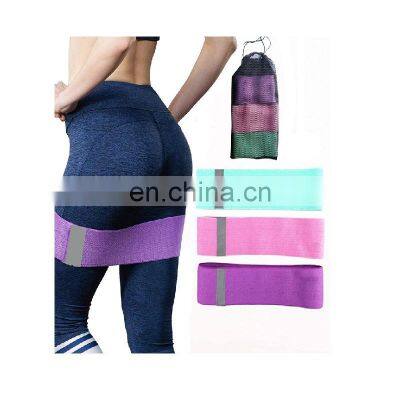 Non Slip eco friendly rubber Adjustable Yoga Gym Exercise Fabric fitness Bands for Legs ankle and Butt Exercise Bands