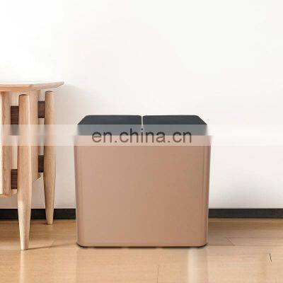 New wholesale 2 in 1 stainless steel home smart waste bin sensor dustbin