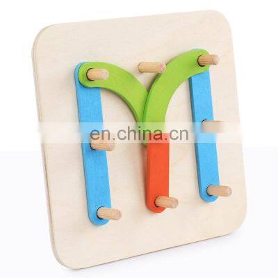 Cheap Educational Toys Kindergarten Alphabet and Digital Teaching Building Blocks Wood Building Blocks Toys for Children