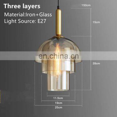 Simple Vintage Style Lamp Gold Iron Ceiling Light Single Head Lamp For Home Deco Pendant Lamp