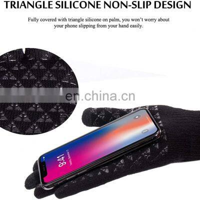 Windproof Warm Knit Anti Slip Sports Touchscreen Texting Driving Cycling Touch Screen Winter Gloves photo-4