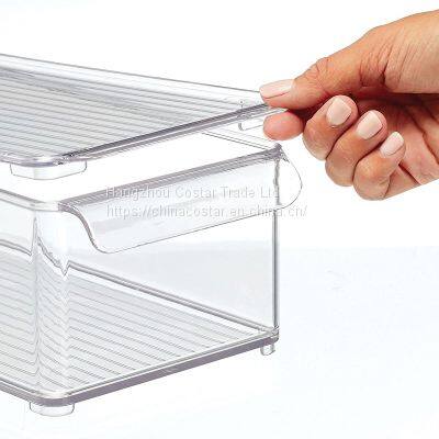 Plastic Food Storage Container Bin With Lid and Handle for Kitchen, Pantry, Cabinet, Fridge, Freezer -Organizer for Snacks, Vegetables, Pasta photo-4