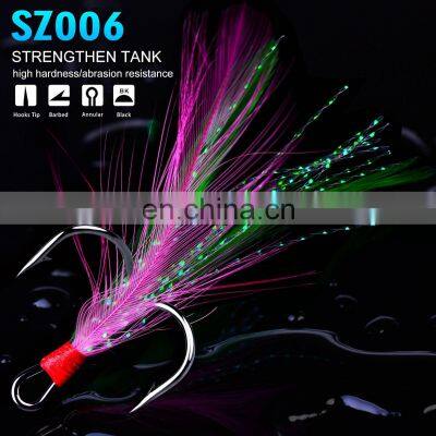 Wholesale Strong Barbed Hooks With Feather Barbs Anchor Hook Seawater Resistance Hi-Carbon Steel Fishing Hook photo-5