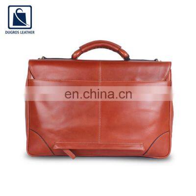 Manufacturer of Buff Antique Fitting Cotton Sitting Lining Material Genuine Leather Laptop Bag