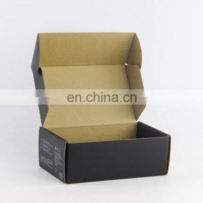 Customize Logo Black Shipping Box for Shoes Clothes Cosmetic Literature Mailer Corrugated Mailer Box