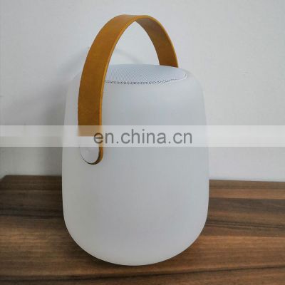 speaker cooler lantern portable PE plastic speaker wireless waterproof colorful led TWS function hot sale led light speaker