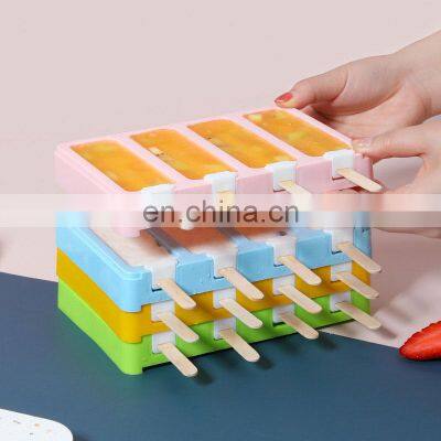 Hot Sale Japanese Personal Order Custom 4 Cavity High Quality BPA Free Plastic Popsicle Ice Cream Molds