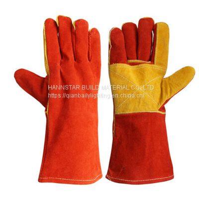 Leather Industrial Welding Gloves Function Anti Heat Industrial Safety Leather Welding Gloves