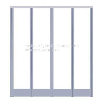 Fuxing 1mm Auto-close Transparent Blue Clear Plastic Magnetic Pvc Strip Curtain Used For Doors Pvc Curtain Strip photo-5