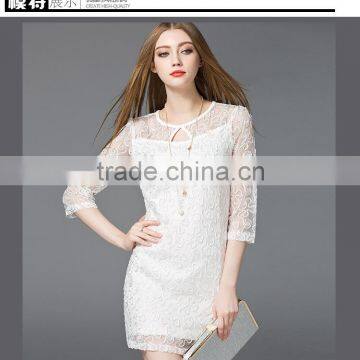 2017 Hot New Lace Three-quarter Sleeve Dress for Summer and Autumn photo-2