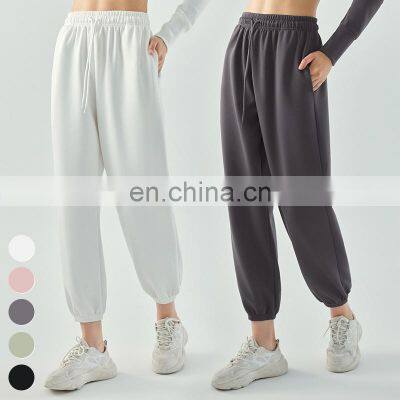 Ladies Running Drawstring Jogging Pants With Pockets Wholesale Workout Yoga Wear Custom Logo Casual Joggers Women Jogger Pants