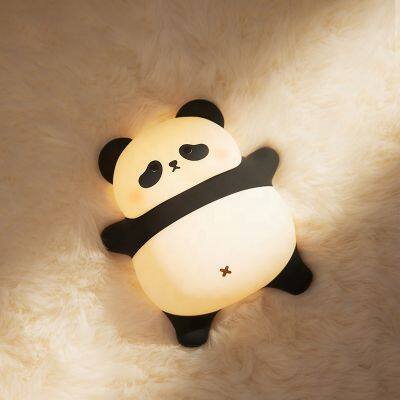 EGOGO Cute Panda Silicone Soft Night Light for Kid Children Bedroom Bedside Lamp USB Rechargeable MINI Baby Nursery Light photo-2