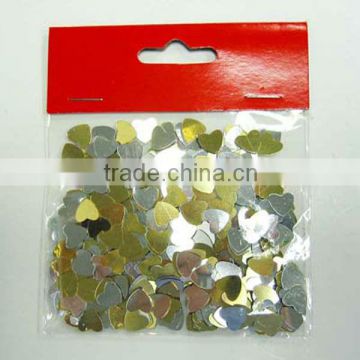 Gold PVC Golden Heart-shape Confetti for Wedding/Christmas/Birthday Party/Festive Celebrations