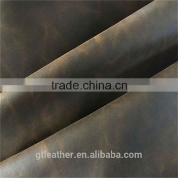 genuine crazy horse leather supplier in China 2016