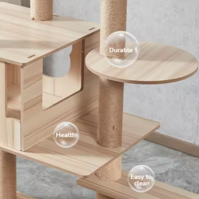 Cat Scratcher Tower Home Furniture Cat Toys Tree Pets Hammock Sisal Post Climbing Frame Toy Cat Scratching Board Climbing Frame photo-4