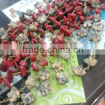 fashion semi-precious stone chain hand-made chain various color