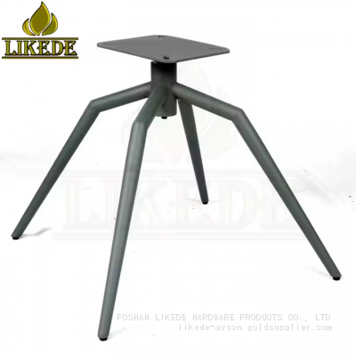 Grey Steel Tapered Iron Slant Mechanism Swivel Chair Base Pitched Spider Design Furniture Legs photo-2