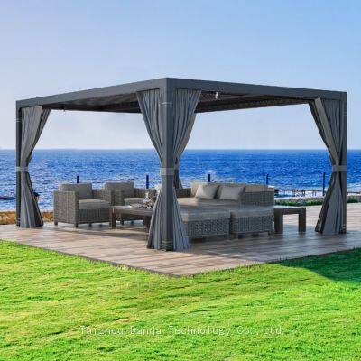 3*6m outdoor pergola waterproof and easy assemble with manual operation