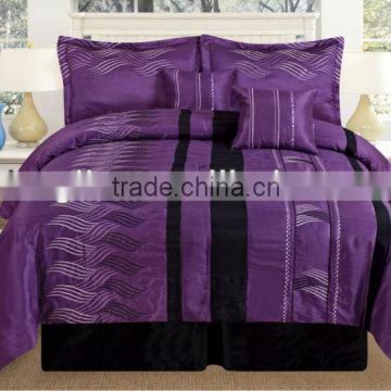 6Pcs Embroideried Faux Silk Comforter Set Queen Size