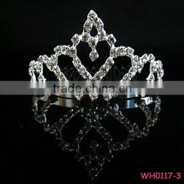 Fashion new design delicate rhinestone small princess crown for girls luxury crown and tiaras