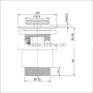 Watermark American Standard Pop Up Click Clack With Overflow Basin Sink Waste Accessories (K712) photo-2
