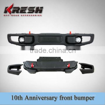 4x4 SUV jeep wrangler front bumper,10th anniversary front guard for Wrangler 2007-2015JK with black color and steel material