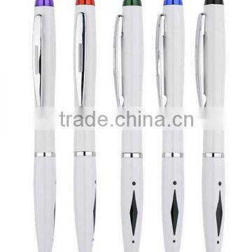 2014 white promotional plastic ball pen for student or office