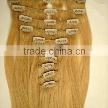 100% silky straight clip in hair extensions for Black WOMEN