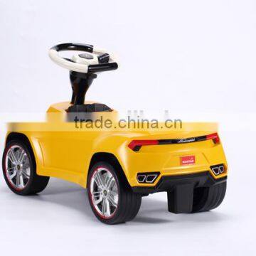 Licensed Lamborghini car type 4 wheel scooter pushing ride on toy