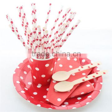 Lovely colorful striped dotty chevron paper creative tableware for School Kindergarten Party